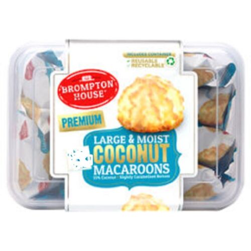 Brompton House 8 Large & Moist Coconut Macaroons 265g (May 23)RRP £2 CLEARANCE XL £1